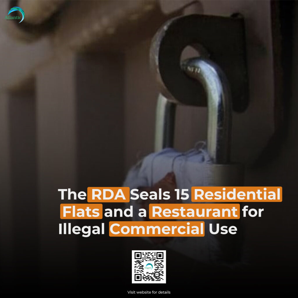 The Rawalpindi Development Authority Seals 15 Residential Flats and a Restaurant for Illegal Commercial Use